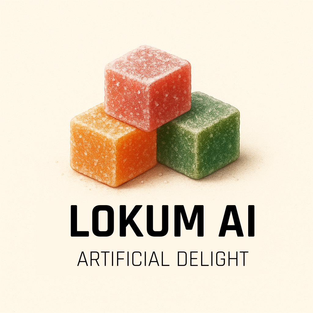 LokumAI Logo - Three Stacked Turkish Delight Cubes